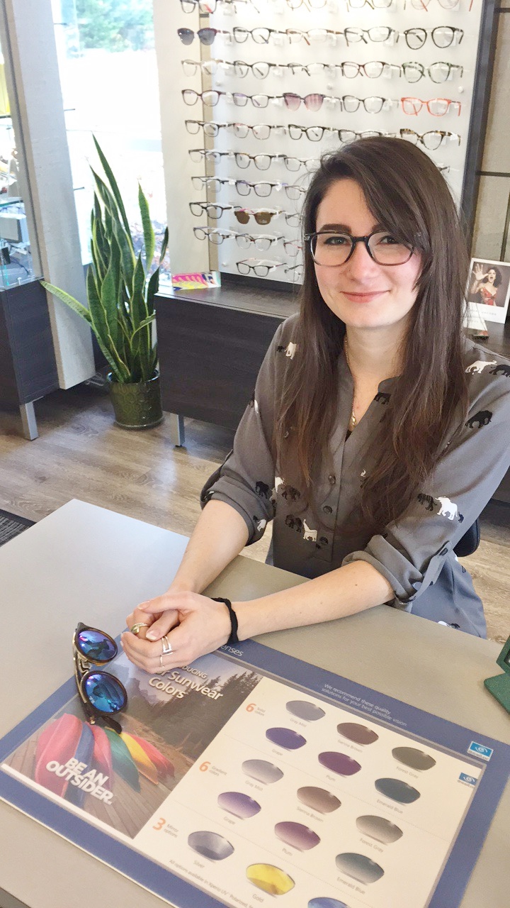 Her experience as an artist makes Nicole a natural in helping patients choose the most flattering frame for their face from the 800+ frames available in Ridgefield Vision Center's optical department.